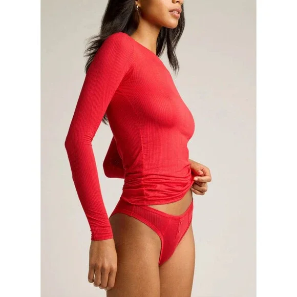 Negative Underwear Whipped Longe Sleeve In Cherry Size Small Brand New! - Picture 5 of 7